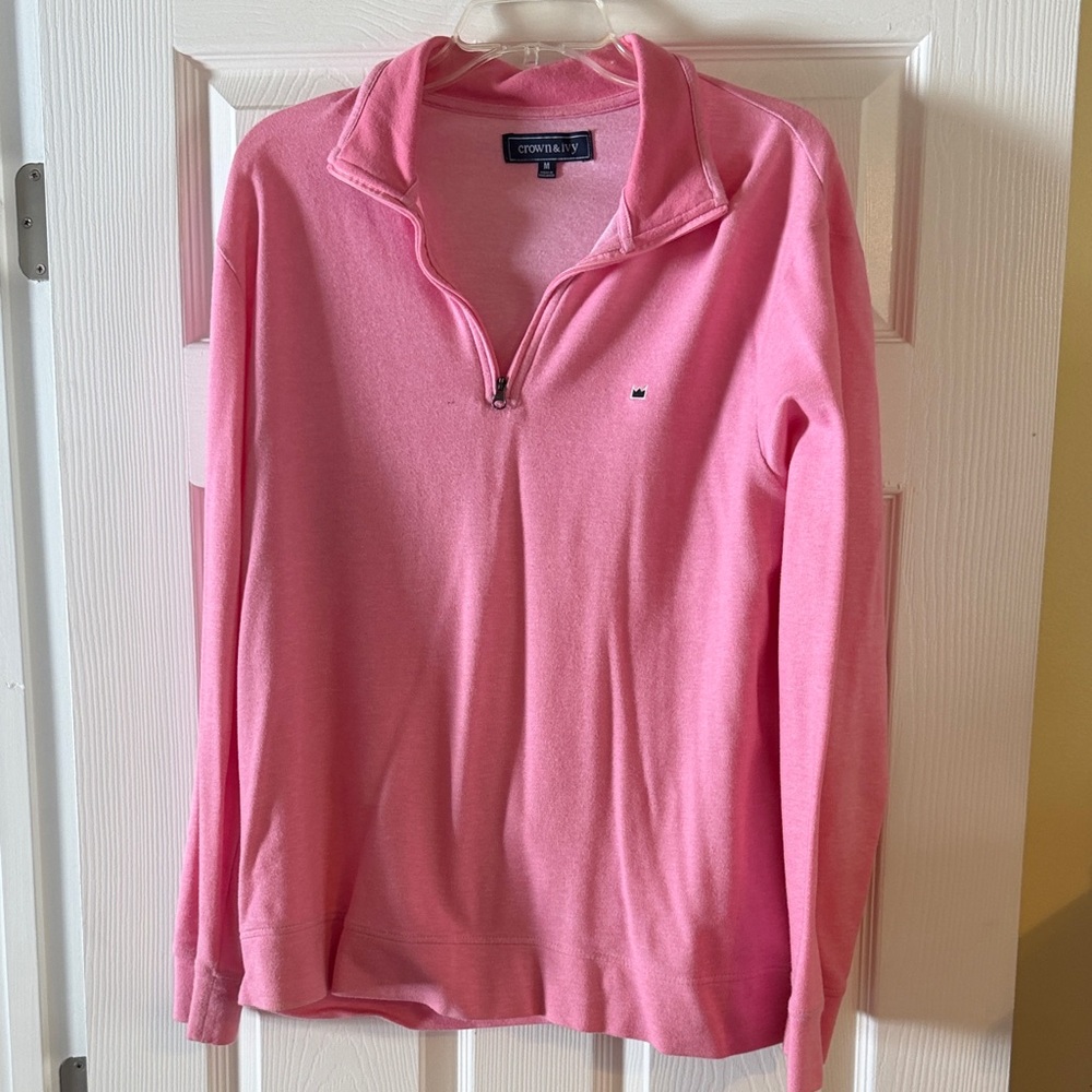 Crown & Ivy Pink Half-Zip Jacket